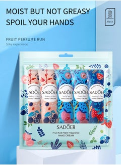 SADOER 5 Pack Hand Cream Gifts Set For Women,Hand Lotion Travel Size in Bulk For Dry Cracked Hands,Mini Hand Lotion For Festival Gift,Natural Plant Fragrance Mini Hand Lotion Moisturizing Hand Care Cream  - Image 1