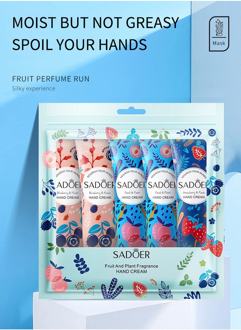 SADOER Hand Cream Gift Set for Women | Natural Plant Fragrance | Niacinamide-Infused Moisturizing Hand Care Cream | Travel-Sized Tubes for On-the-Go Use-5 Pack  - Image 1