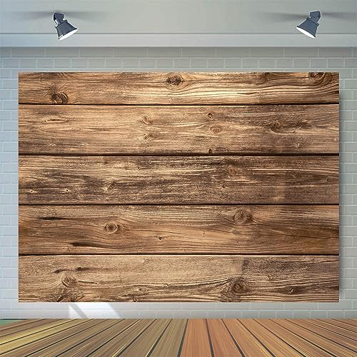 WOLADA 7x5FT Rustic Wood Wall Backdrop Natural Brown Wooden Board Photography Background Baby Shower Birthday Party Cake Table Decoration Banner Backdrops Photo Booth Prop 11839 - Image 3
