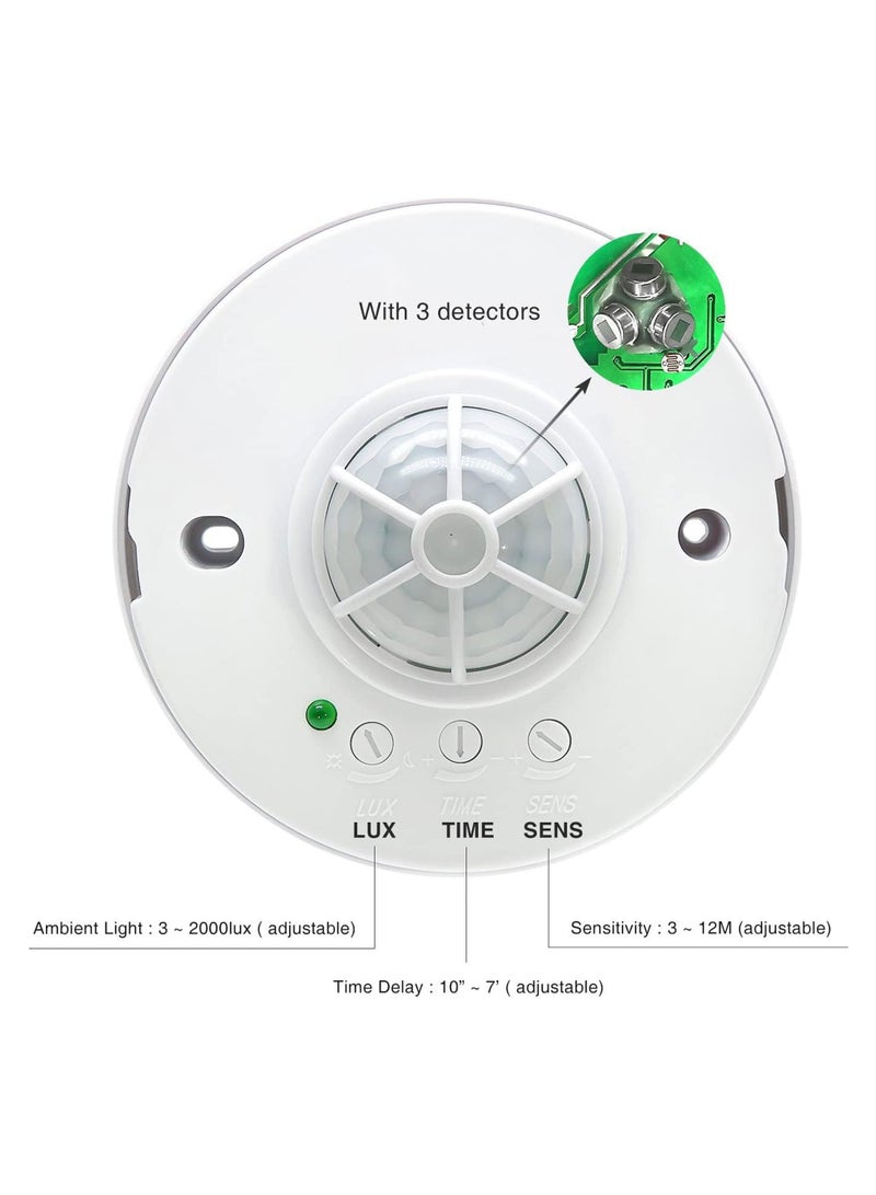 Duravel Duravel Sensor 360 Degree Surface Mount PIR Ceiling Occupancy Motion Sensor Detector Power Switch  - Image 3