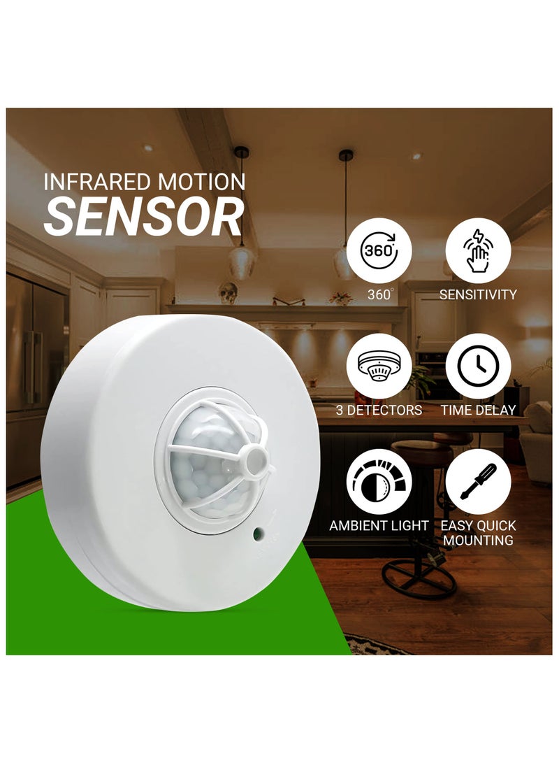Duravel Duravel Sensor 360 Degree Surface Mount PIR Ceiling Occupancy Motion Sensor Detector Power Switch  - Image 2