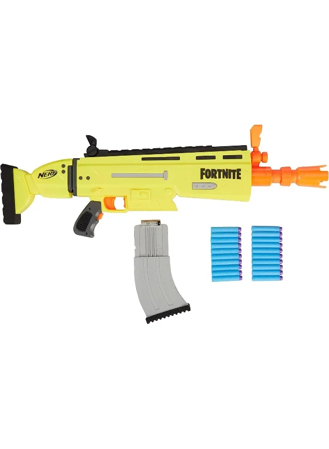 نيرف NERF Fortnite AR-L Elite Dart Blaster - Motorized Toy Blaster, 20 Official Fortnite Elite Darts, Flip Up Sights - for Youth, Teens, Adults 6.68x78.74x33.66سم