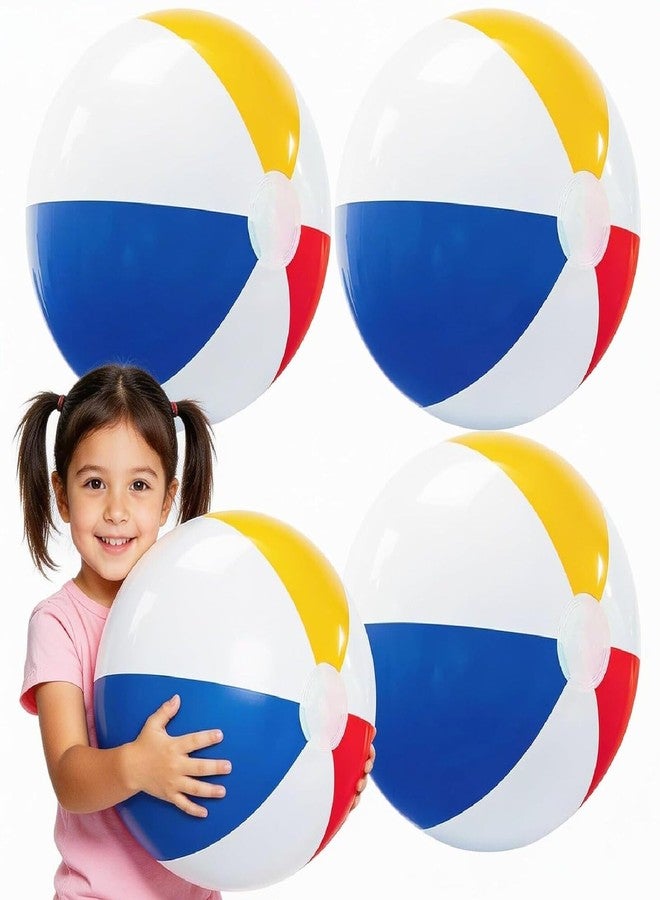 BCWATERFUNPD Beach Balls - 13 Inch (Ø 20") Beach Balls 4 Pack Inflatable Rainbow Pool Toys for Party Supplies Beach Toys for Summer Parties & Decorations - Image 1