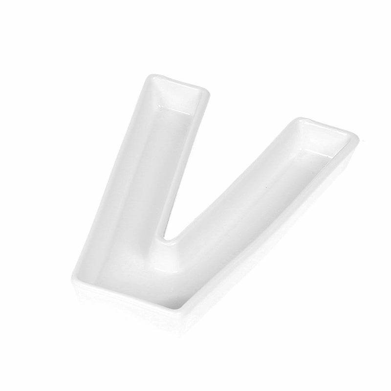 Coffeezone Coffeezone Small Ceramic LOVE Letter Candy Dish  Plates for Nuts Ideas Wedding Gift and Decoration Letter V 