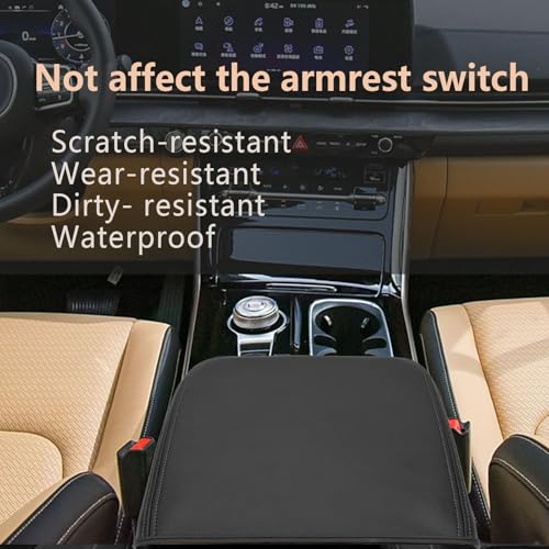 Ciizssria for Kia Carnival 2026 2025 2024 2023 2022 Center Console Cover Leather Middle Console Armrest Lid Protector，for Kia Carnival Accessories 2022-2026 LX EX SX SX Prestige(Black Stitches) - Image 3