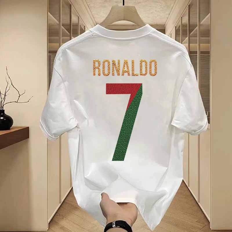 Casual Trendy Brand 7 American Printed T-Shirt Summer Loose Ins Trendy Men'S Handsome Round Neck T-Shirt All-Match - Image 3