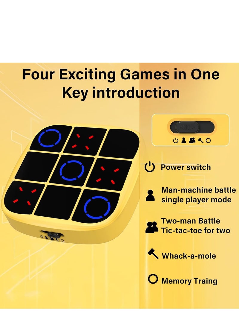 Electronic Tic Tac Toe Game, 4 in 1 Handheld Puzzle Game Console, Portable Board Game, Educational Toy Improve Memory and Concentration, Travel Fidget Toys for Kids and Adults