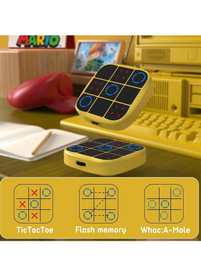 Electronic Tic Tac Toe Game, 4 in 1 Handheld Puzzle Game Console, Portable Board Game, Educational Toy Improve Memory and Concentration, Travel Fidget Toys for Kids and Adults