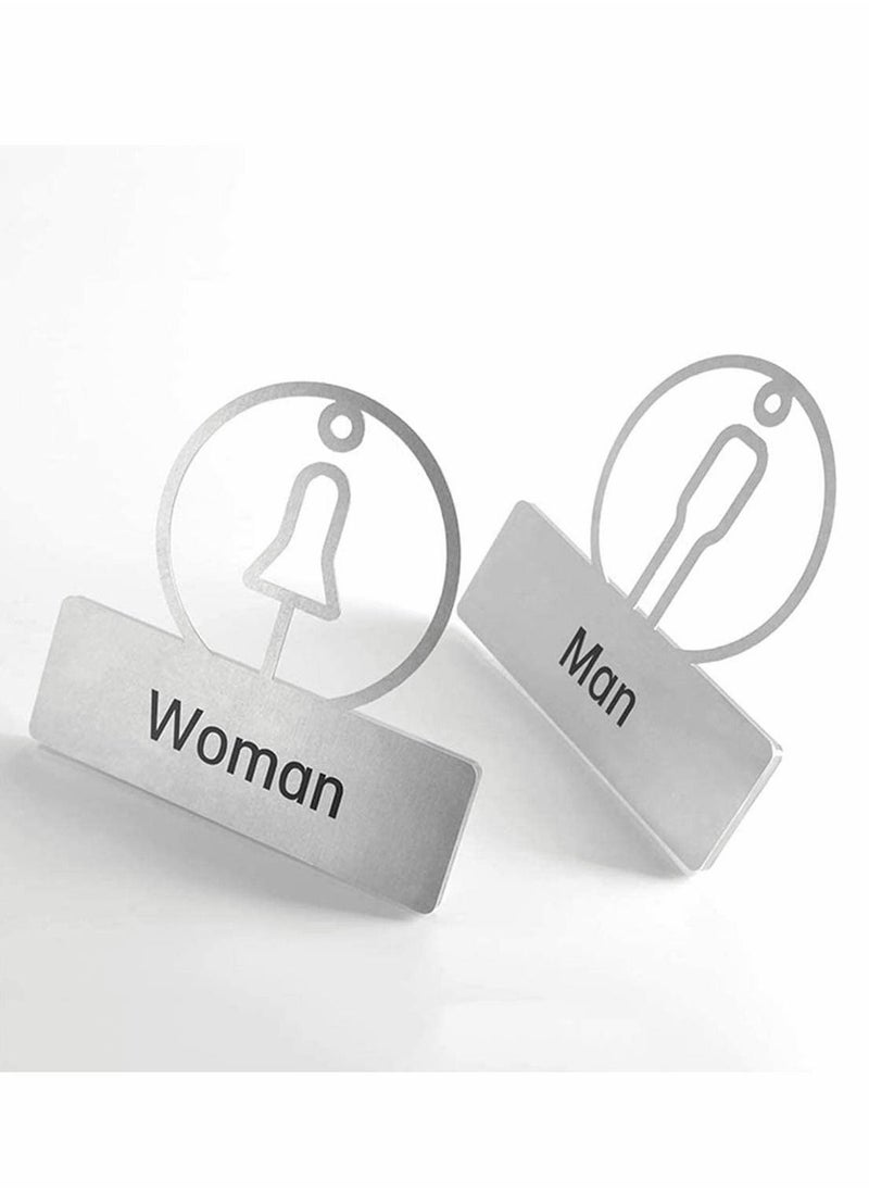 Y&D Toilet Washroom Card Signs, 1 Pair Men & Women Hotel Sticker Easy Hanging Solid, 3D Restroom Public WC Door Wall  - Image 1
