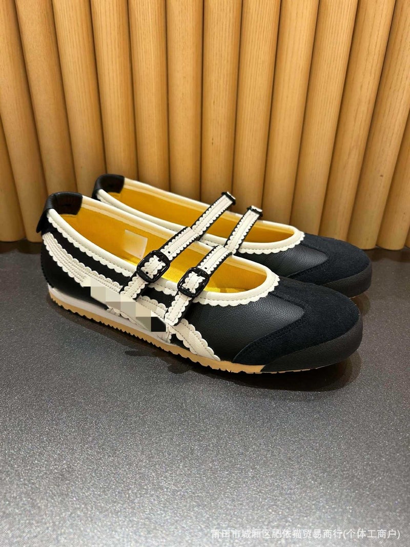 Tiger TGRS Mary Jane Ballet Flats for Women - Calfskin Leather, Low Heel, Round Toe, Sparkle Princess Style, Lightweight Casual Shoes