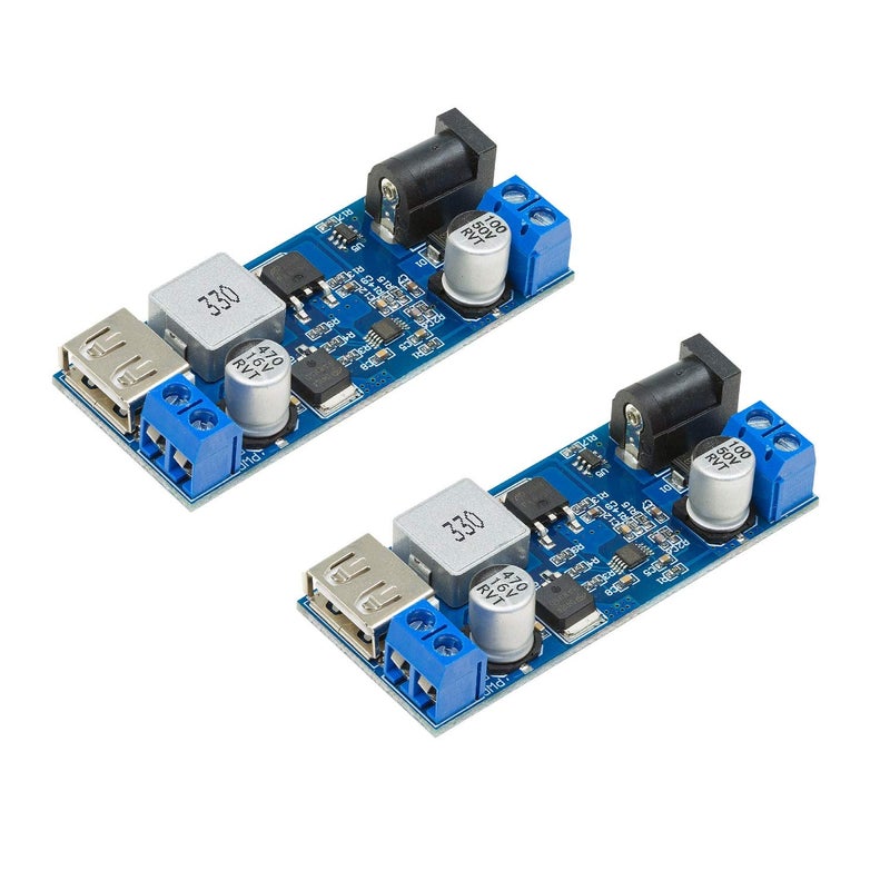 UCTRONICS DC 9V 12V 24V to DC 5V 5A Buck Converter Module 936V Step Down to USB 5V Transformer Dual Output Voltage Regulator Board 2 Pack