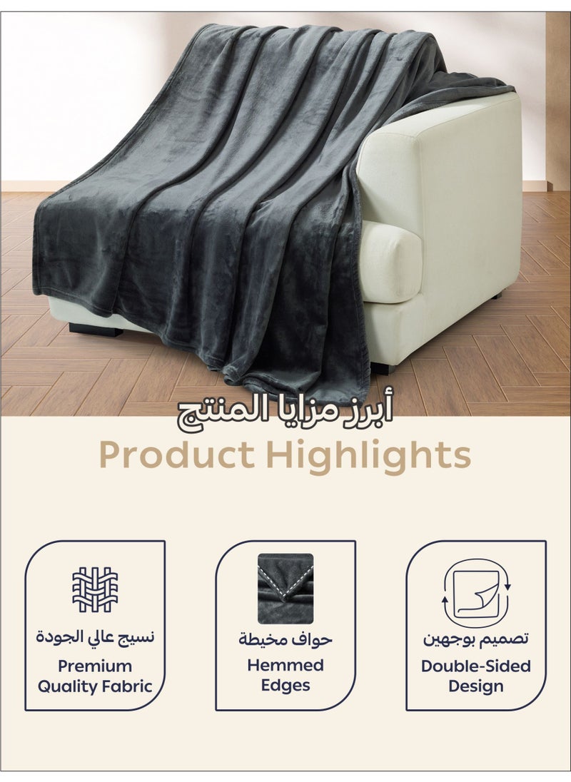 دوناتيلا بطانية صوف مقاس واحد (170 * 200 سم) بطانية رمي فائقة النعومة مع 300 جرام لكل متر مربع أفضل رميات قطيفة دافئة خفيفة الوزن للسرير والأريكة والأريكة والتخييم والألمنيوم  - Image 4