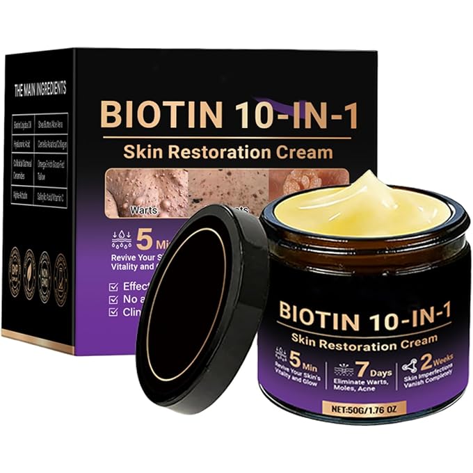 YOOJ Biotin 10-in-1 Skin Restoration Cream, 50g Moisturizing Soothing Face & Body Cream with Biotin & Hyaluronic Acid, Nourishing Skin Barrier Repair Cream for Dry Redness Rough Sensitive Skin - Image 1