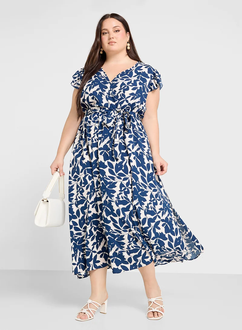 جينجر بلس Floral Print Midi Dress