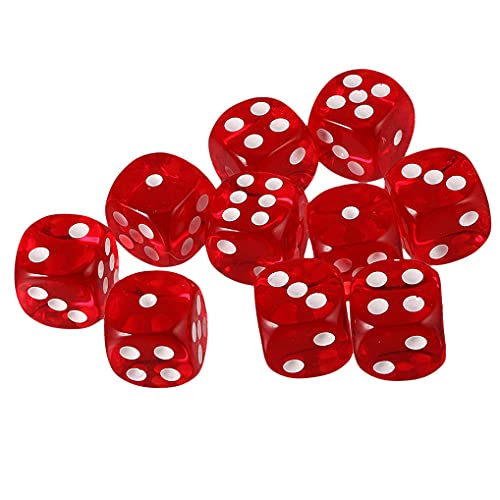 Yiotfandoll 10PCS Polyhedral Dice D6 Acrylic Dice 16mm Transparent Red for RPG MTG DND Table Games - Image 5