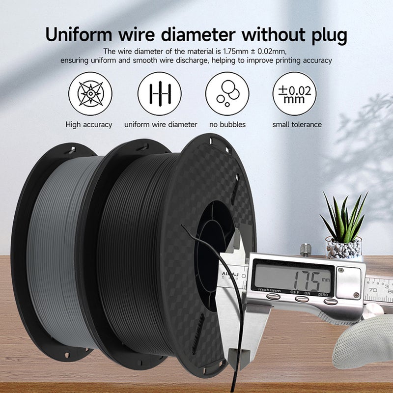 KINGROON 3D Printer HS-PLA Filament 1KG 1.75mm High Fluidity 3D Printing Material Degradable Eco- friendly Spool Dimensional Accuracy +/-0.02mm Standard 1 Roll - White - Image 4