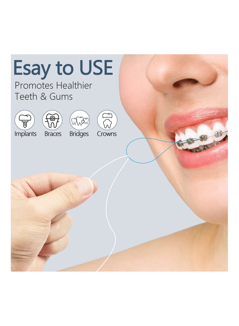 KASTWAVE Floss Threaders, Deep Clean Floss for Braces, Bridges, and Implants 210 Pcs (6 Pack), Blue - Image 4