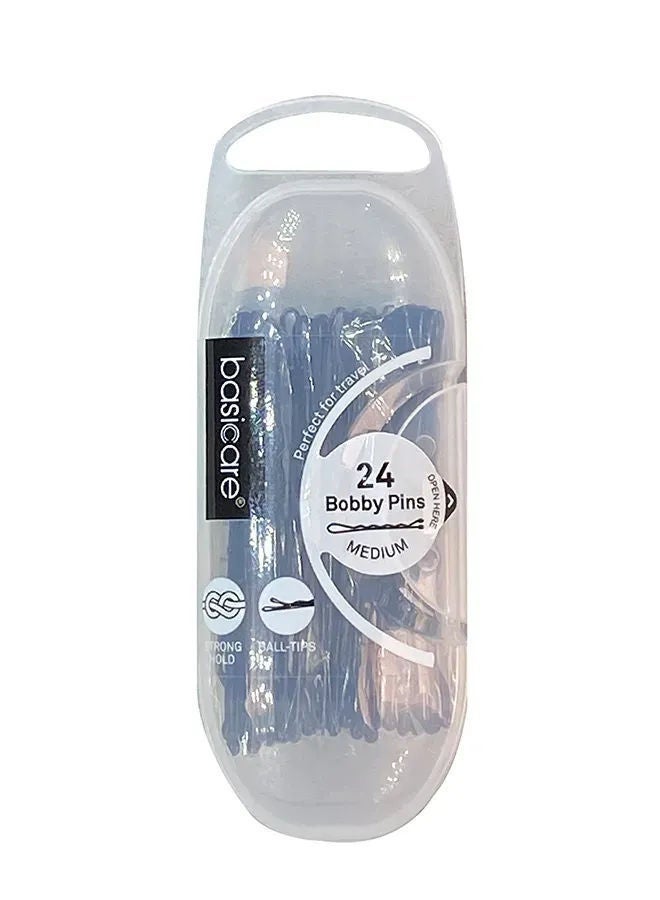 Basicare دبابيس شعر متوسطة سوداء BC3731، 24 قطعة