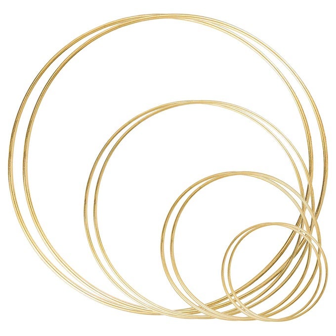 8 PACK LARGE METAL FLORAL HOOP WREATH MACRAME GOLD HOOP RINGS6 INCH8 INCH10 INCH 12 INCH FOR MAKING WEDDING WREATH DECOR AND DIY DREAM CATCHER WALL HANGING CRAFTSGOLD