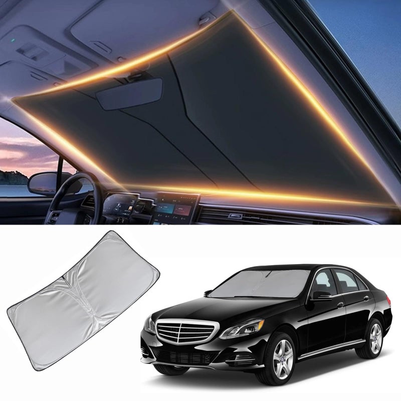 LZYYQX Windshield Sun Shade for Mercedes Benz EClass SClass Front Window Shades Cover for E200 E260 E300 E350 SLC Windshield Sun Visor Protector Car Accessories - Image 2