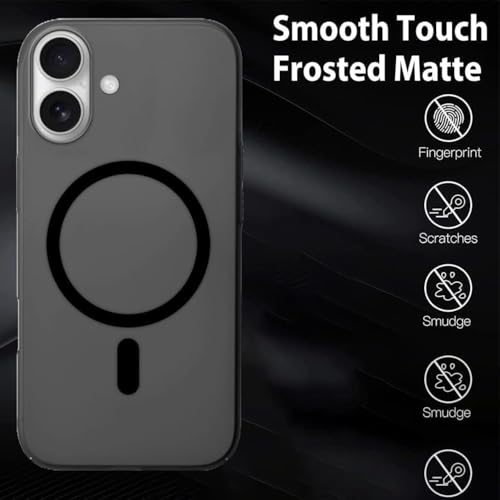 MAGICHUB Luxury Paper Thin Back Case Cover for iPhone 16 | Matte Finish | Compatible with magsafe | (Black) - Image 3
