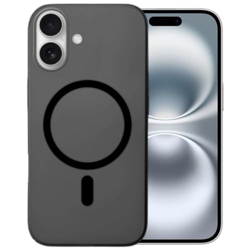 MAGICHUB Luxury Paper Thin Back Case Cover for iPhone 16 | Matte Finish | Compatible with magsafe | (Black) - Image 1