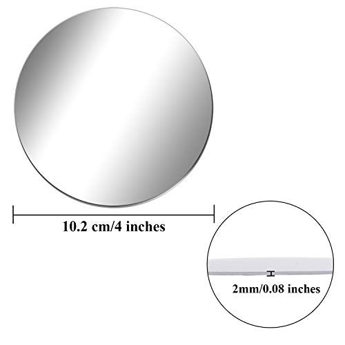 Aneco 6 Pack Acrylic Mirrors - Non Glass, Self Adhesive Round Mirror Wall Stickers for Home Decor, 4 Inches (Thickness 2 mm) - Image 2