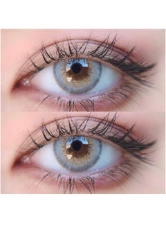 Unibling LA Girl Grey Yearly Colored Contact Lenses, Unisex Cosmetic Contact Lenses, Enlargement Collection, Light Grey, With Case  - Image 2