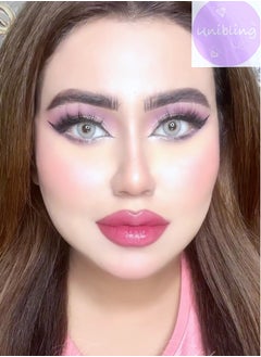 Unibling LA Girl Grey Yearly Colored Contact Lenses, Unisex Cosmetic Contact Lenses, Enlargement Collection, Light Grey, With Case  - Image 1