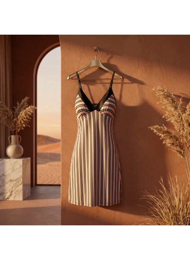 Women's Cotton Home Dress with Side Slit - Lightweight Lounge Dress | 93% Cotton | Made in Turkey - Image 4