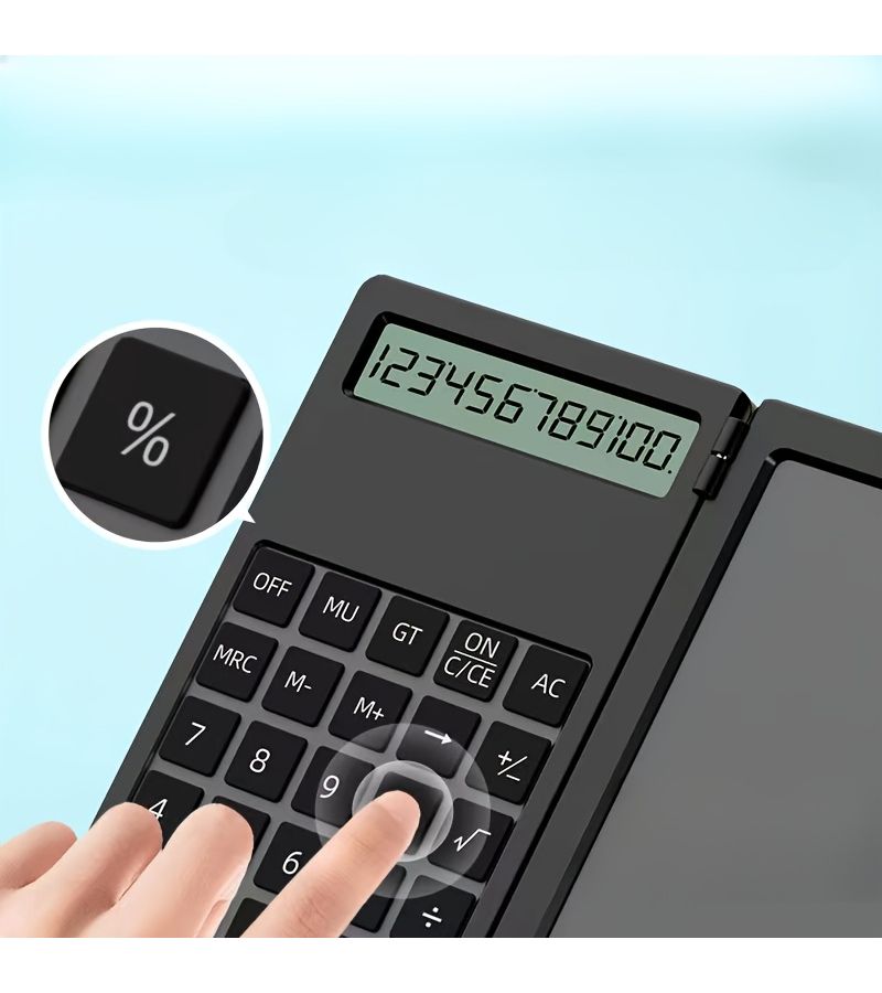 12 Digit Large Display LCD Graphing Calculator With Memory Storage Programmable Keys Battery Powered For College Office School Ergonomic Grip Black - Image 4