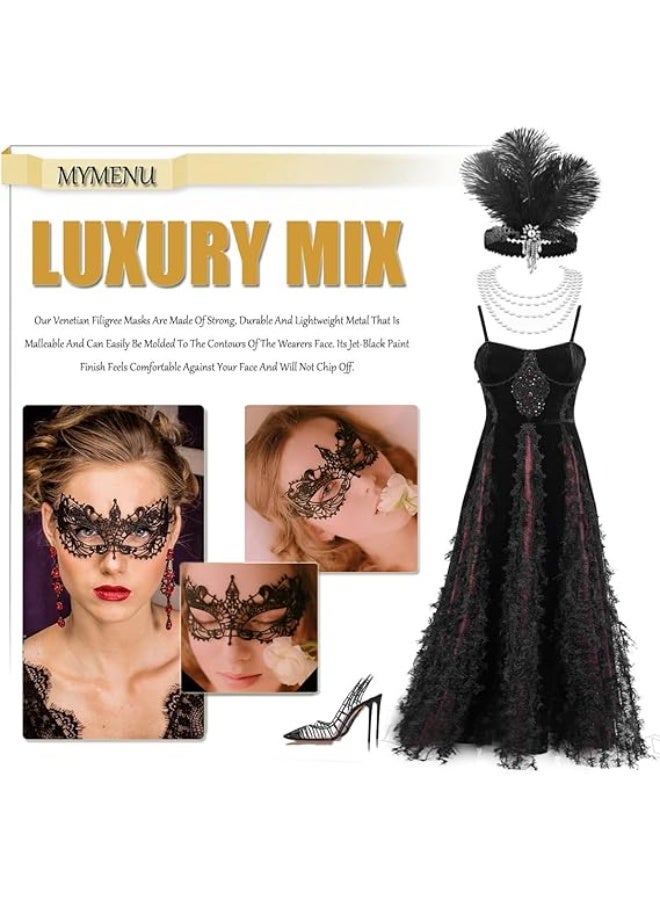 ChicAbode Masquerade Mask For Women Lace Eye Mask Venice Halloween Mask For Costume Party Prom - Image 4