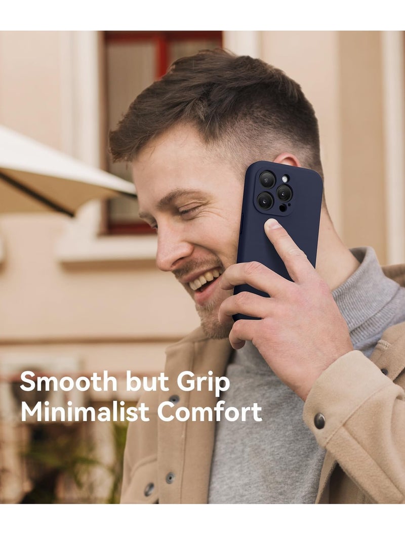 ELTRAZONE Midnight Blue Silicone Case for iPhone 16 Pro Max [Camera Protection], MagSafe Compatible, Anti-Scratch Microfiber Lining, Includes 2 Screen Protectors - Image 3