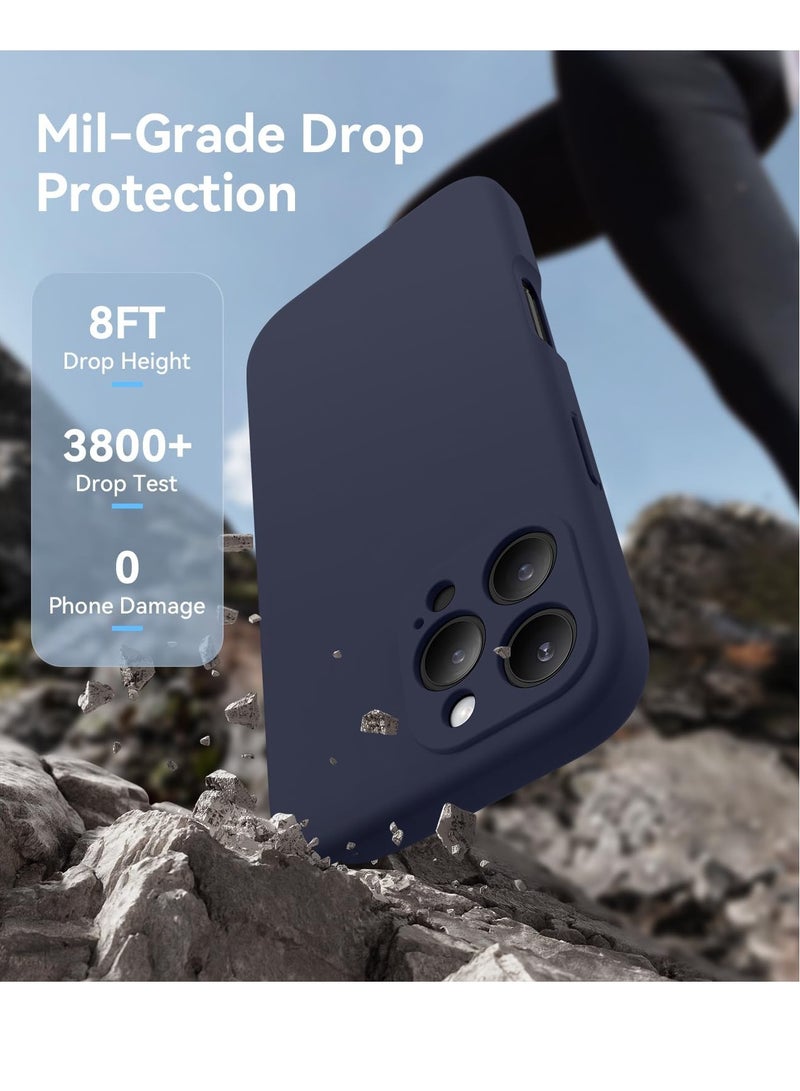 ELTRAZONE Midnight Blue Silicone Case for iPhone 16 Pro Max [Camera Protection], MagSafe Compatible, Anti-Scratch Microfiber Lining, Includes 2 Screen Protectors - Image 4
