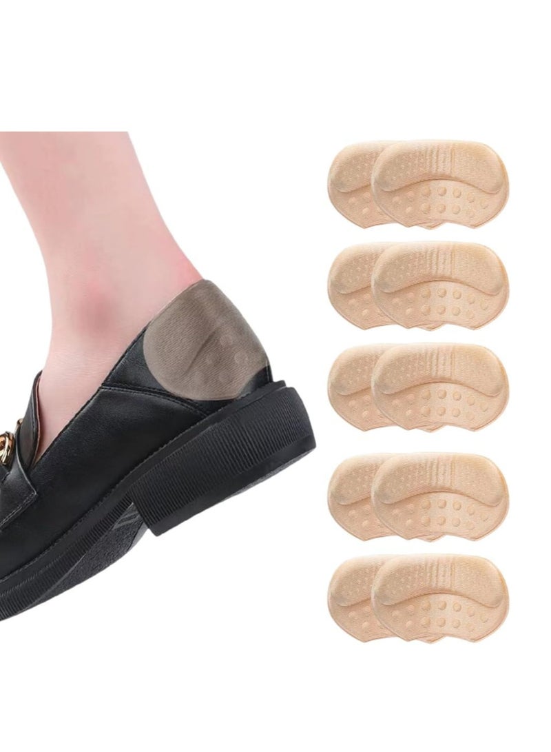 Oasisgalore 5 PCS Beige Heel Grips Liners - Self-Adhesive Inserts for Loose Shoes, Men, Women. - Image 1