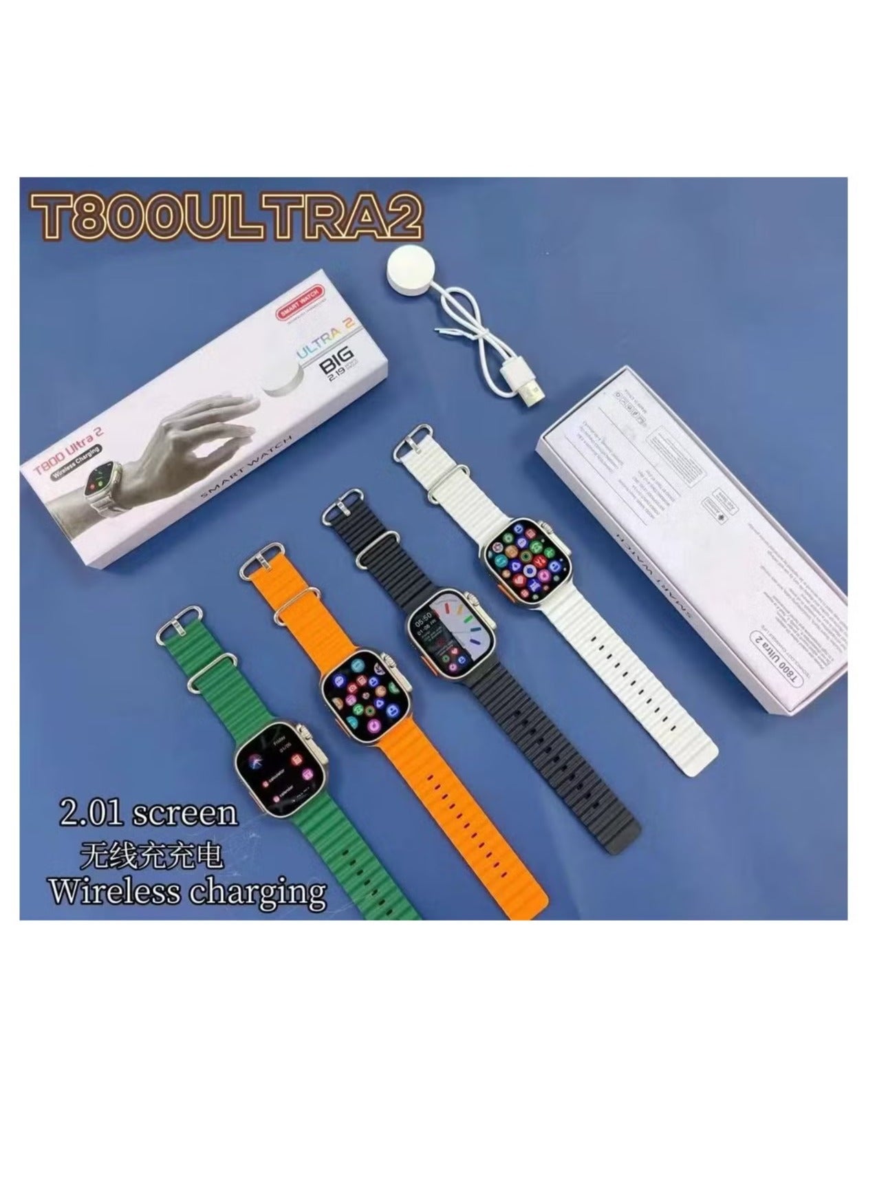 Raxoom T800 Ultra 49mm Series 2.2 Inch Men and Women Fitness Watch Fashion Sports Sleep Monitoring APP, Waterproof Watch for iOS and Android