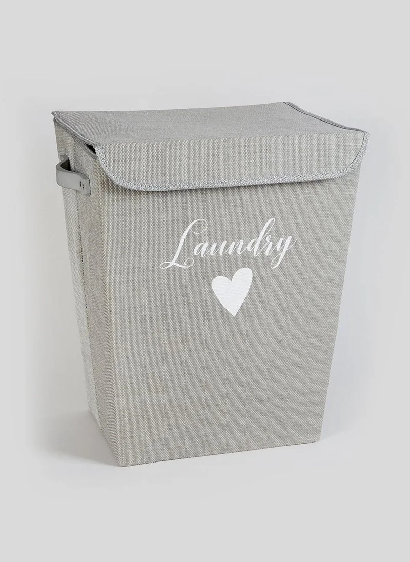 Matalan Fabric Laundry Basket (50cm x 40cm x 29cm) White