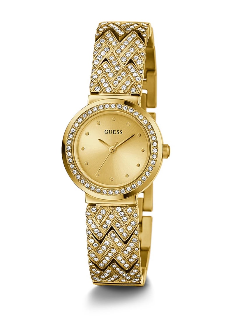 Guess Womens Treasure Gold Tone Case Gold Tone Stainless Steel Watch GW0476L2 - Image 5