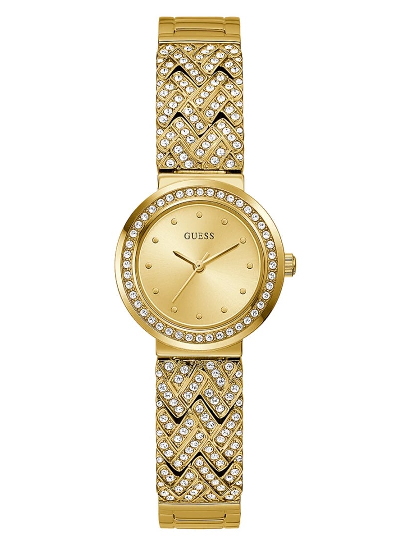 Guess Womens Treasure Gold Tone Case Gold Tone Stainless Steel Watch GW0476L2 - Image 1