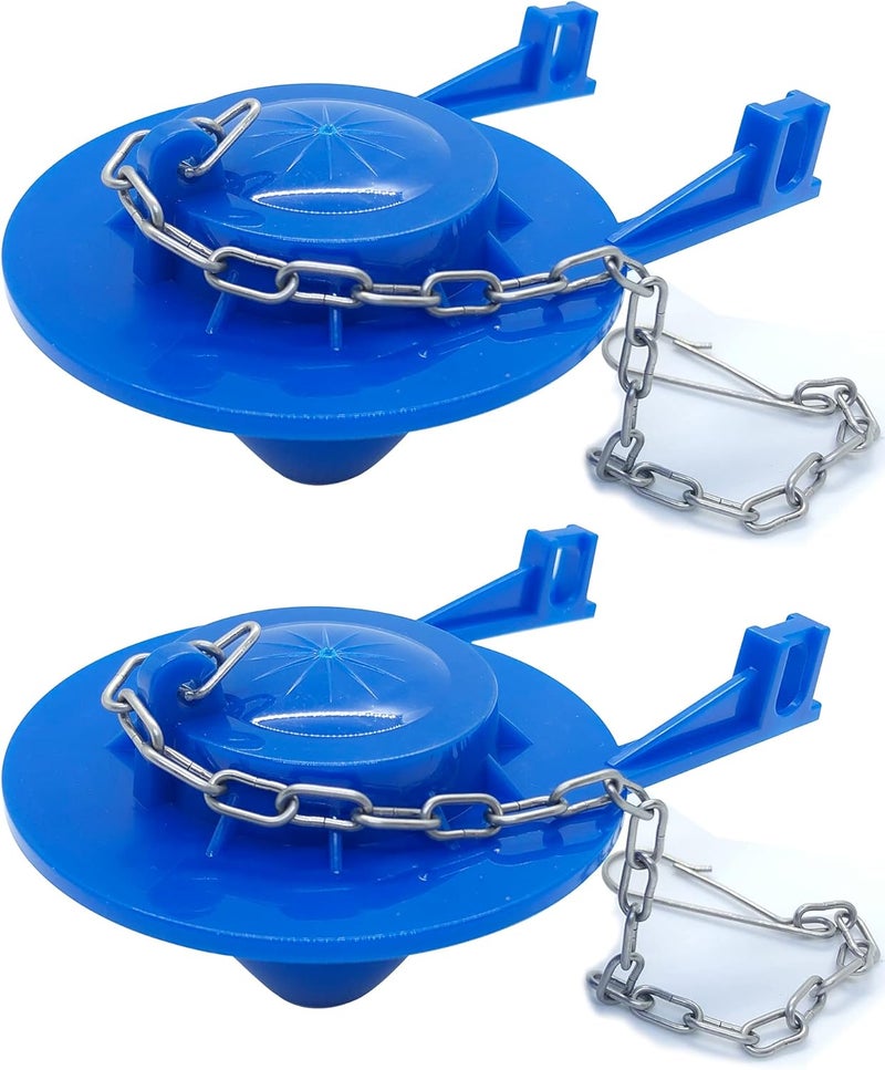 Uming Toilet Flapper Replacement kit 2 inch (2 Pack) Universal for American Standard Toilet Easy to Install with Stainless Chain & Long Lasting Rubber fit 2'' Flush Valve Toilet Leaking Flapper - Image 1