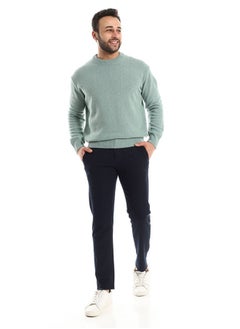 Andora Round Ribbed Neck Slip On Mint Pullover  - Image 1
