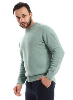Andora Round Ribbed Neck Slip On Mint Pullover  - Image 3