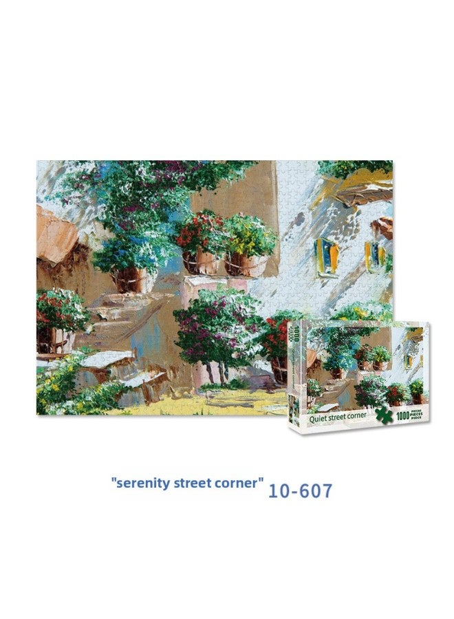 Jigsaw Puzzle 1000 Pieces Of Wooden Adult Decompression Educational Toys Wooden Decompression Jigsaw Puzzle Explosions-Color:Quiet Corner 10-607 - Image 1