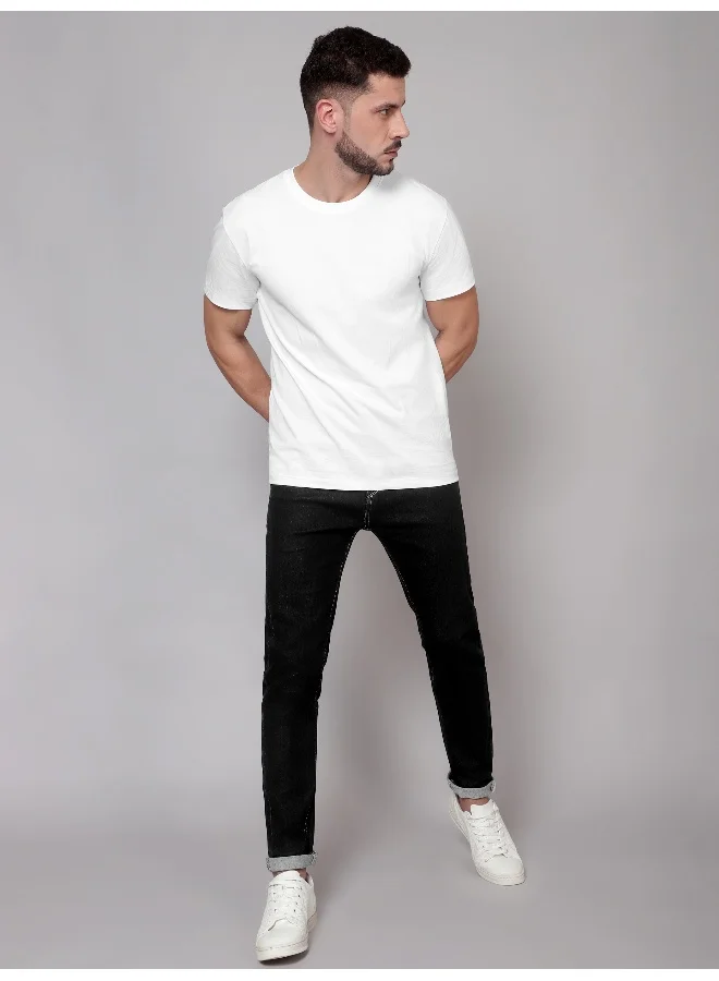Beyoung White Plain T-shirt For Men