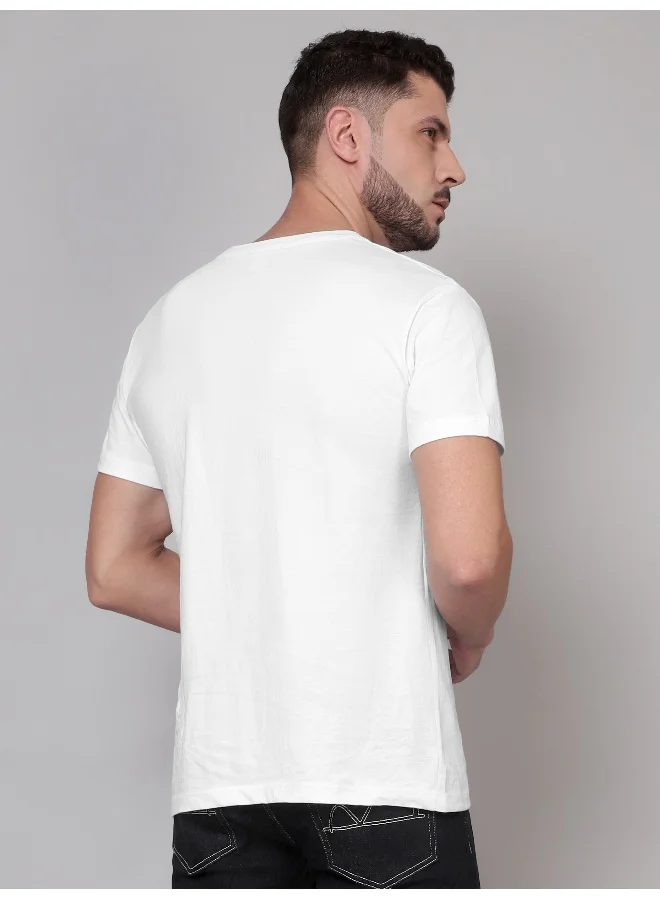 Beyoung White Plain T-shirt For Men