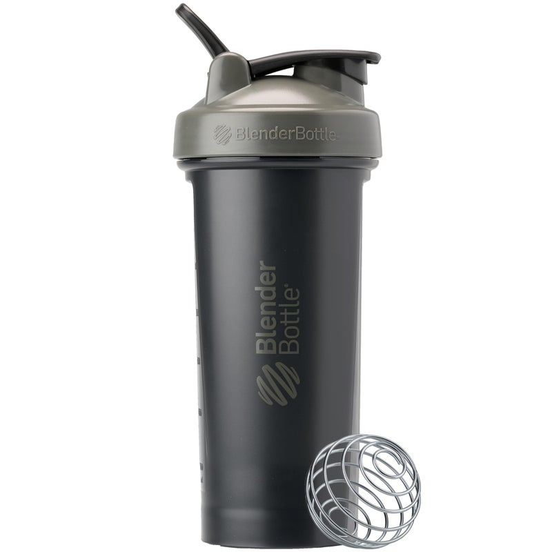 BlenderBottle Classic V2 Shaker Bottle Perfect for Protein Shakes and Pre Workout 28Ounce GreyBlack Black Shadow