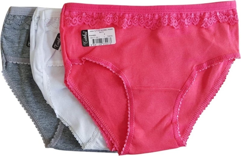 Tutku 0834 Girl Thin Waist Pinar Bato-Slip-Panties - 12 Piece Combination  - Image 3