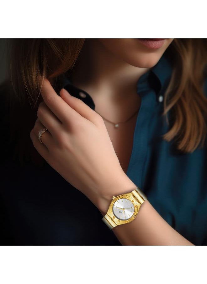 KENNETH SCOTT Kenneth Scott K24506-GBGW Women's Analog Display Watch & Stainless Steel Strap Gold  - Image 5