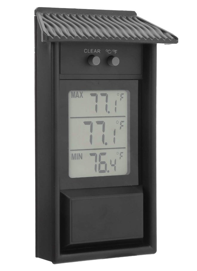 Generic Digital Greenhouse Thermometer with Hook up ℃ or ℉ Display Maximum and Minimum Temperature Monitoring with memory function for Garden Greenhouse Indoor Room Home Refrigerator Greenhouse Black  - Image 1