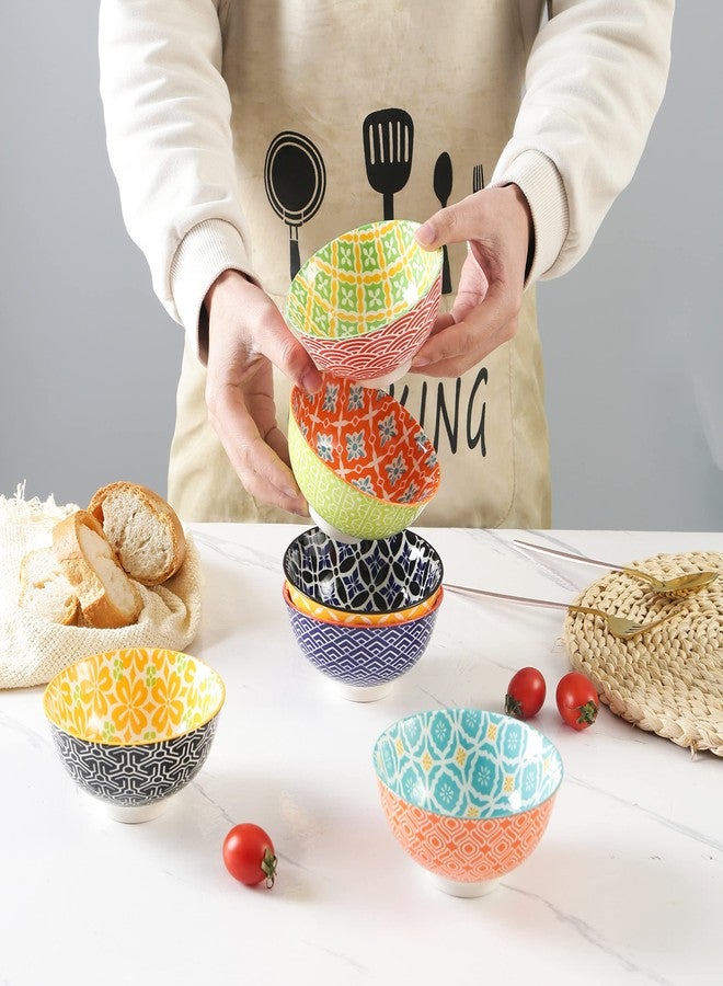 Metahom Dessert Bowls, Small Colorful Bowls 10 Oz, Ceramic Bowl Set for Ice Cream, Decorative Bowls for Snack Soup Condiments, Side Dishes, Set of 6 - Image 2
